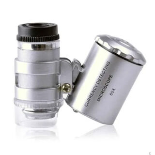 LUPA MICROSCOPIO 60X CON LED  (pilas incluidas)