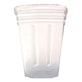 MACETA SOPLADA CUADRADA 1L BLANCA